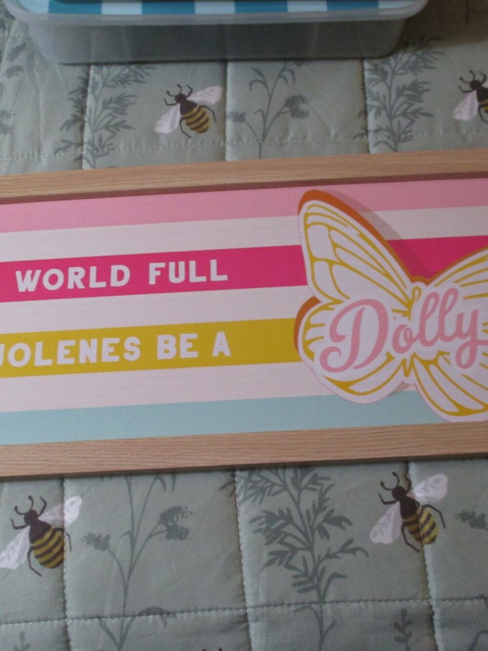 DG Dolly Parton In a World of Jolene's Be a Dolly Wall Sign NEW